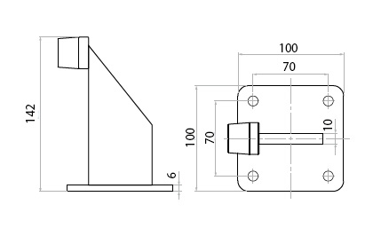Odbój krańcowy do bramy dwuskrzydłowej - przykręcany - obrazek 2