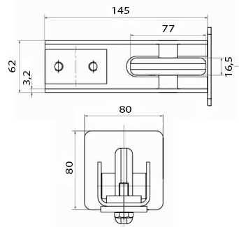 Rolka najazdowa bramy przesuwnej do profilu belki 80mm x 80mm - obrazek 2
