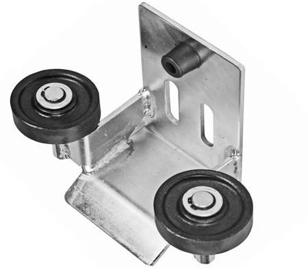 Uchwyt najazdu bramy przesuwnej z rolkami do profilu belki 80mm x 80mm