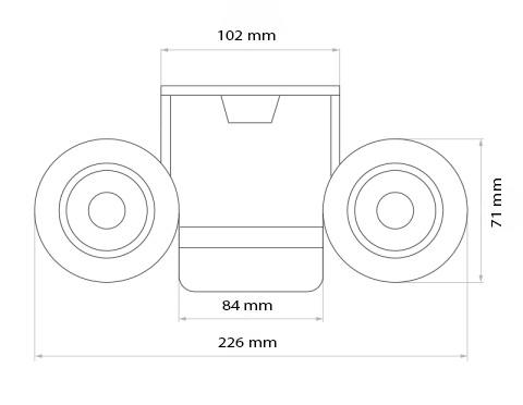 Uchwyt najazdu bramy przesuwnej z rolkami do profilu belki 80mm x 80mm - obrazek 3