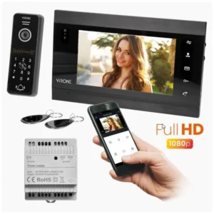 ZESTAW WIDEODOMOFON Z KAMERĄ FULL HD CZARNY